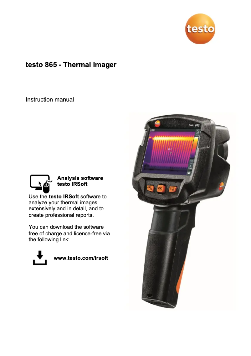 Page n°1 - Manuel utilisateur Testo 865