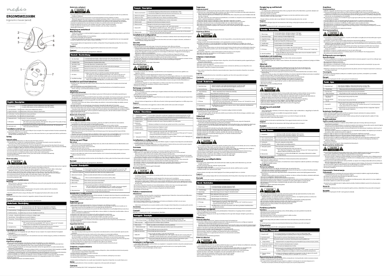 Image de la première page du manuel de l'appareil ERGOMSWD200BK