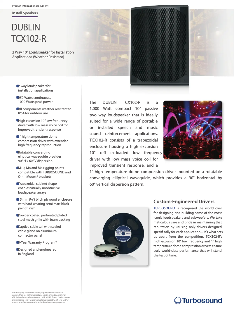Page n°1 - Fiche technique Turbosound TCX102-R