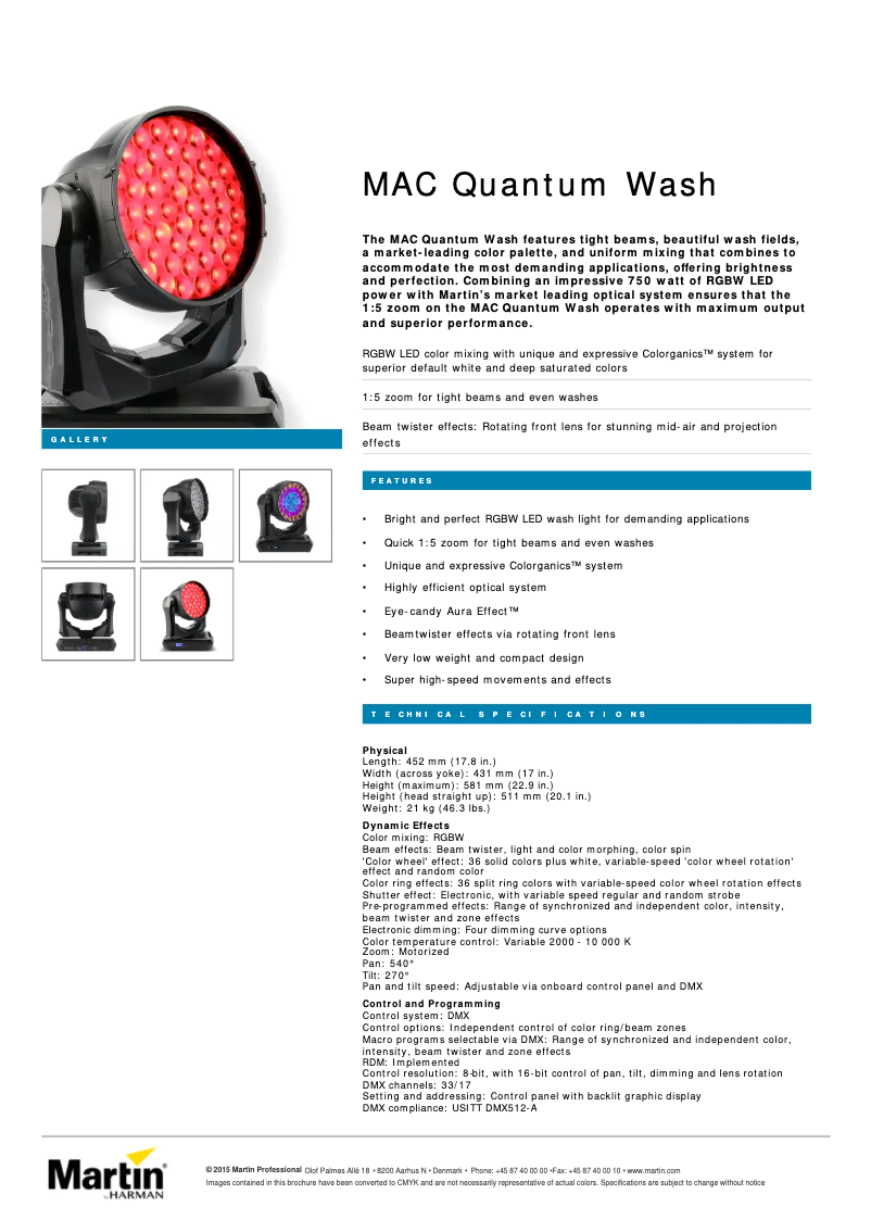 Page n°1 - Fiche technique Martin MAC Quantum Wash