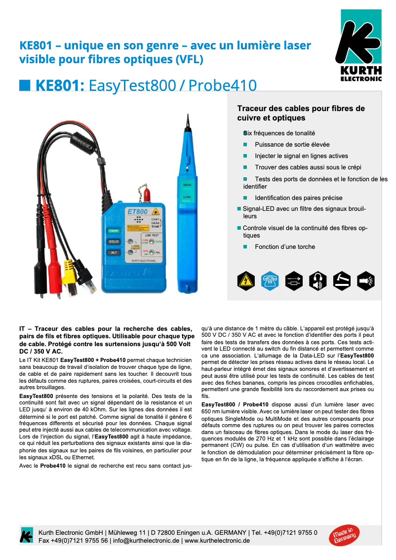 Image de la première page du manuel de l'appareil KE801