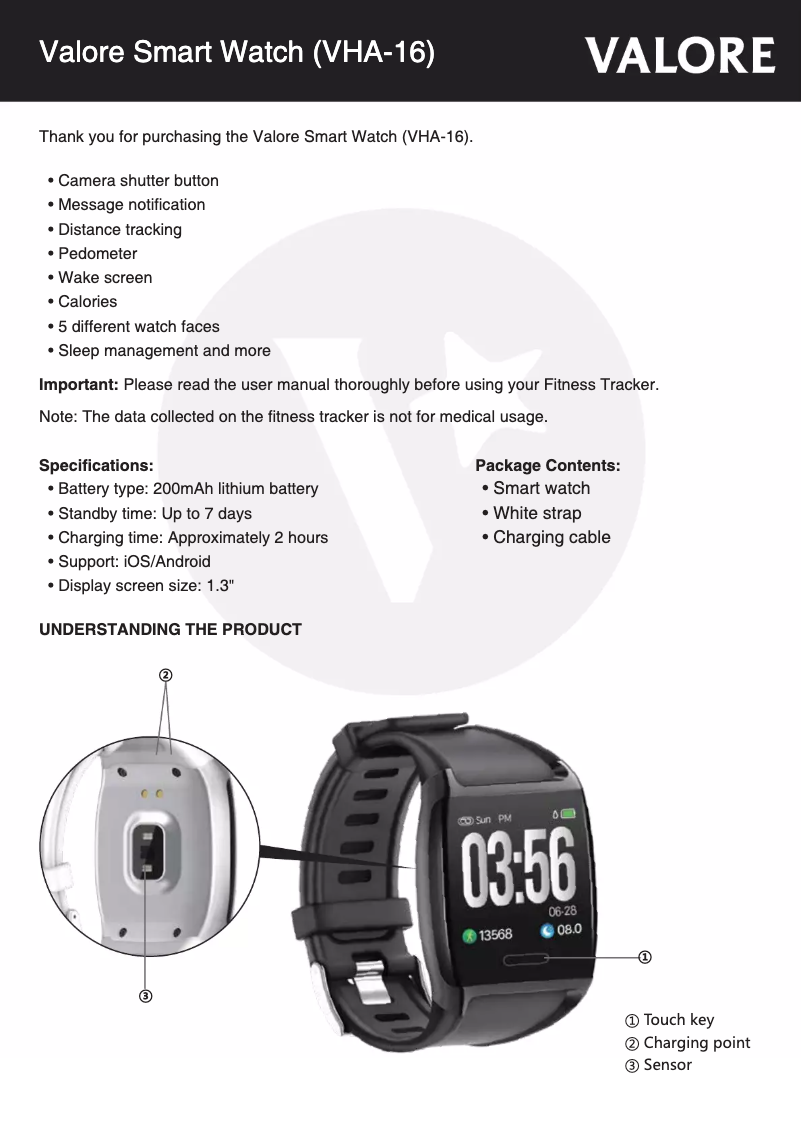 Page 1 de la notice Manuel utilisateur Valore VHA-16