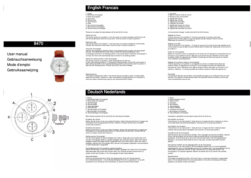 Page n°1 - Manuel utilisateur Davis 8470