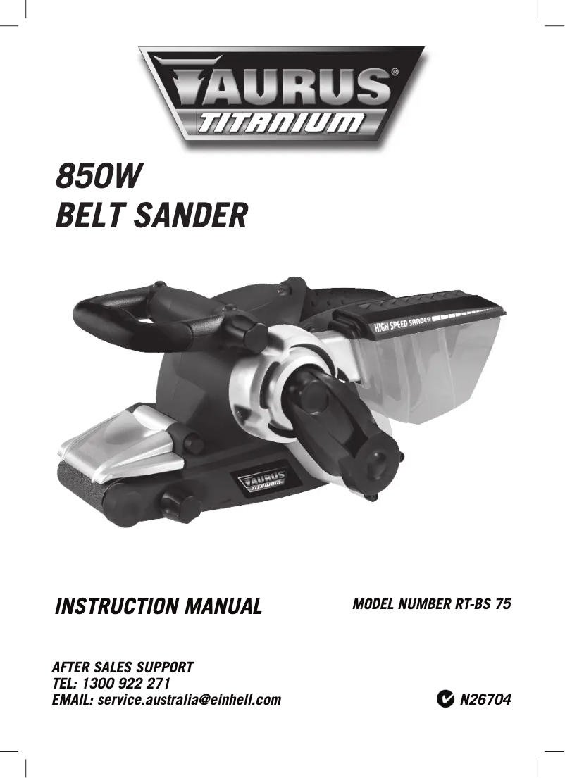 Page 1 de la notice Manuel utilisateur TAURUS Titanium RT-BS 75