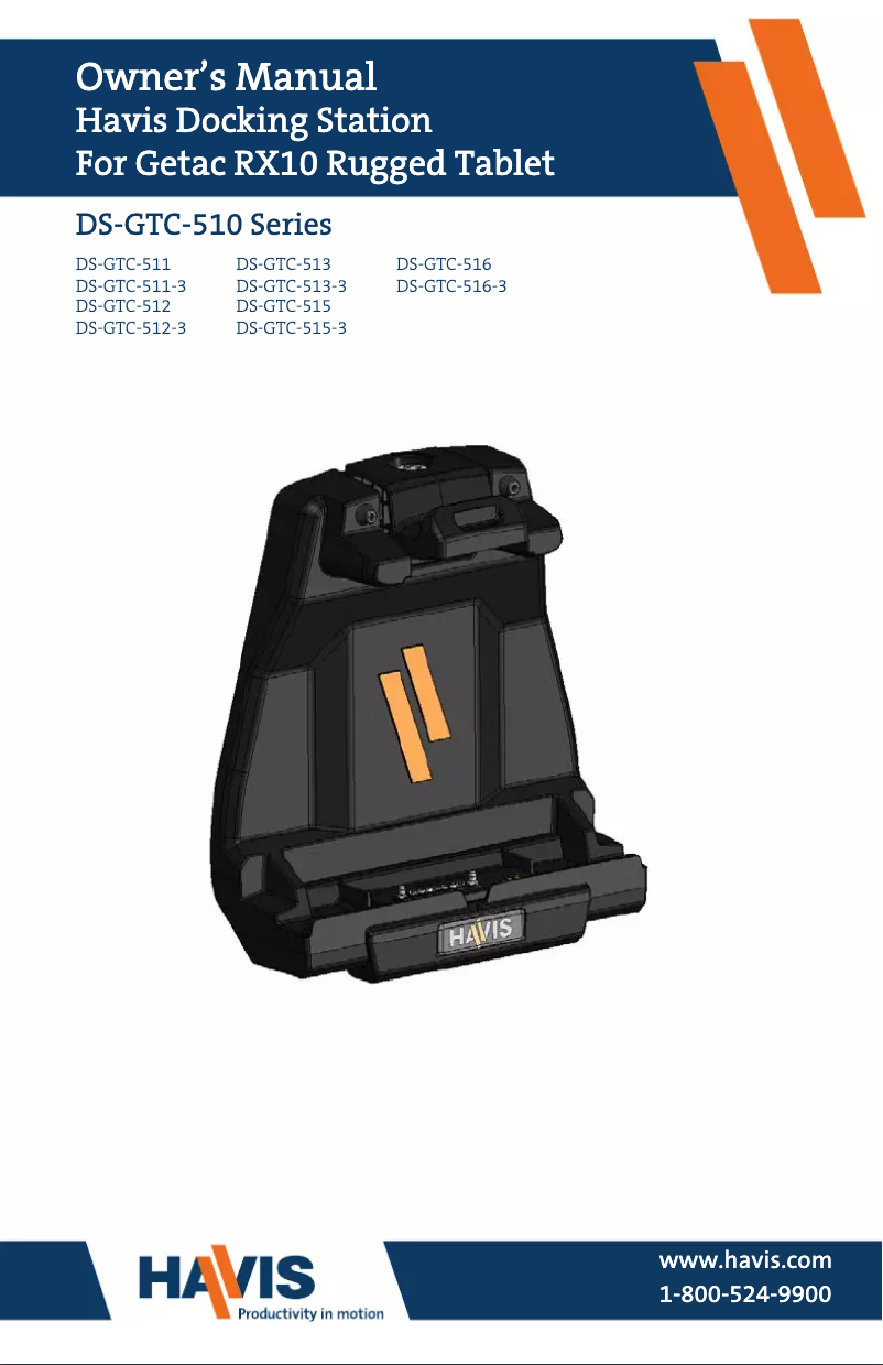 Page n°1 - Manuel utilisateur Havis DS-GTC-512-3
