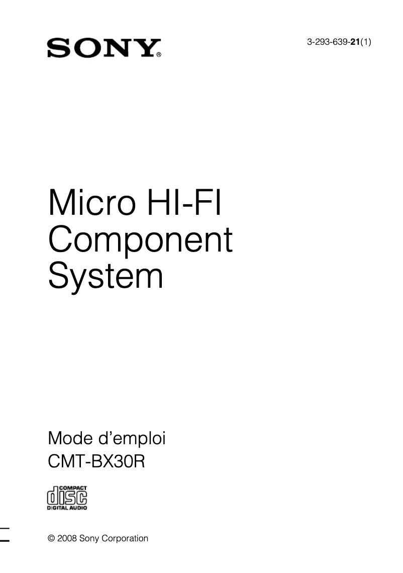 Image de la première page du manuel de l'appareil CMT-BX30R