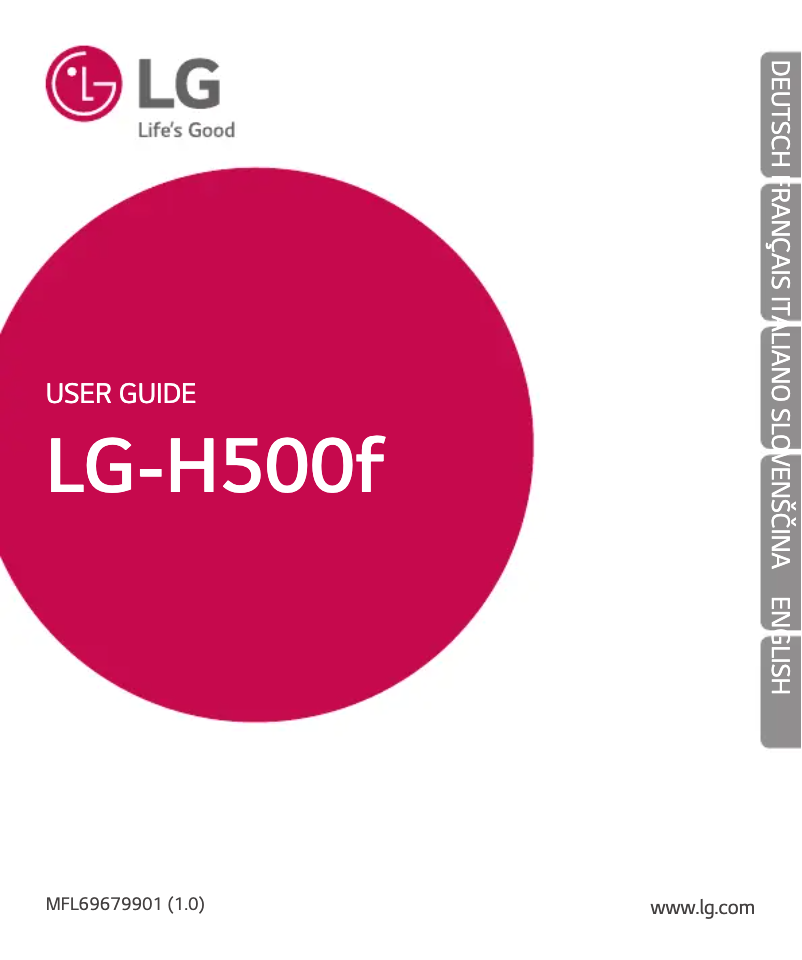 Page 1 de la notice Manuel utilisateur LG LG-H500F