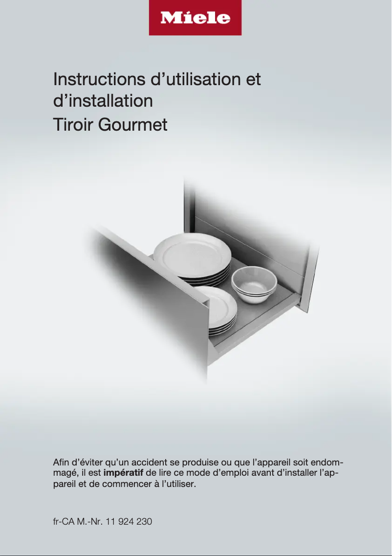 Page 1 de la notice Manuel utilisateur Miele ESW 7680