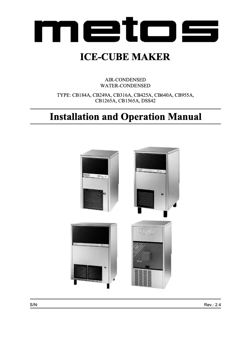Page n°1 - Manuel utilisateur Metos CB955A