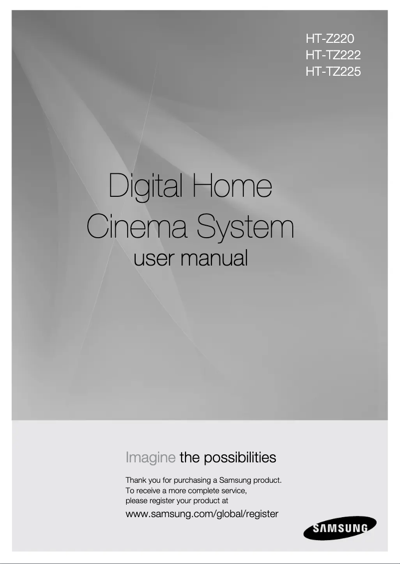 Page n°1 - Manuel utilisateur Samsung HT-TZ222R