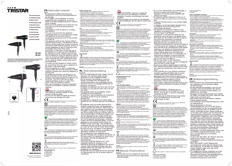 Page 1 de la notice Manuel utilisateur TriStar HD-2450