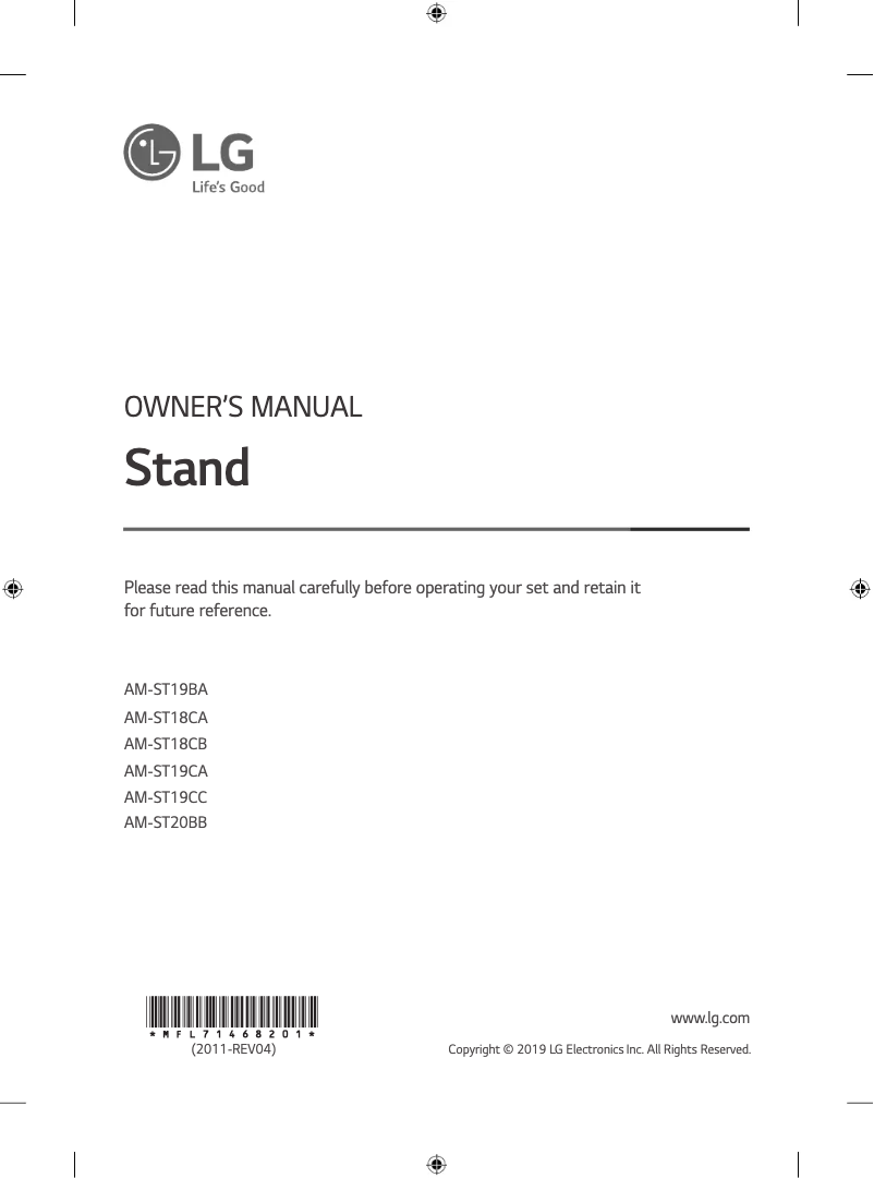 Page n°1 - Manuel utilisateur LG AM-ST19CA