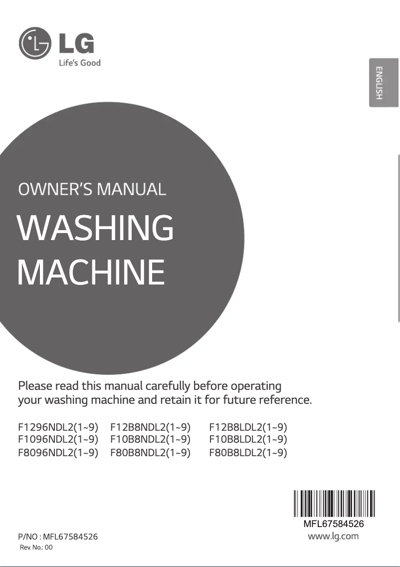 Page n°1 - Manuel utilisateur LG F10B8NDL25