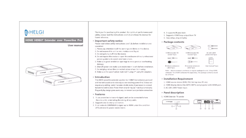 Página 1 del manual Manual de usuario HELGI HLG0380PRO
