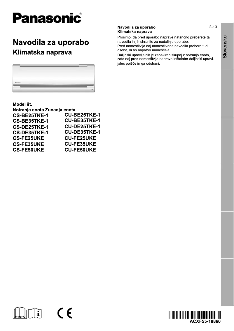 Imagen de la primera página del manual del dispositivo CS-FE50UKE