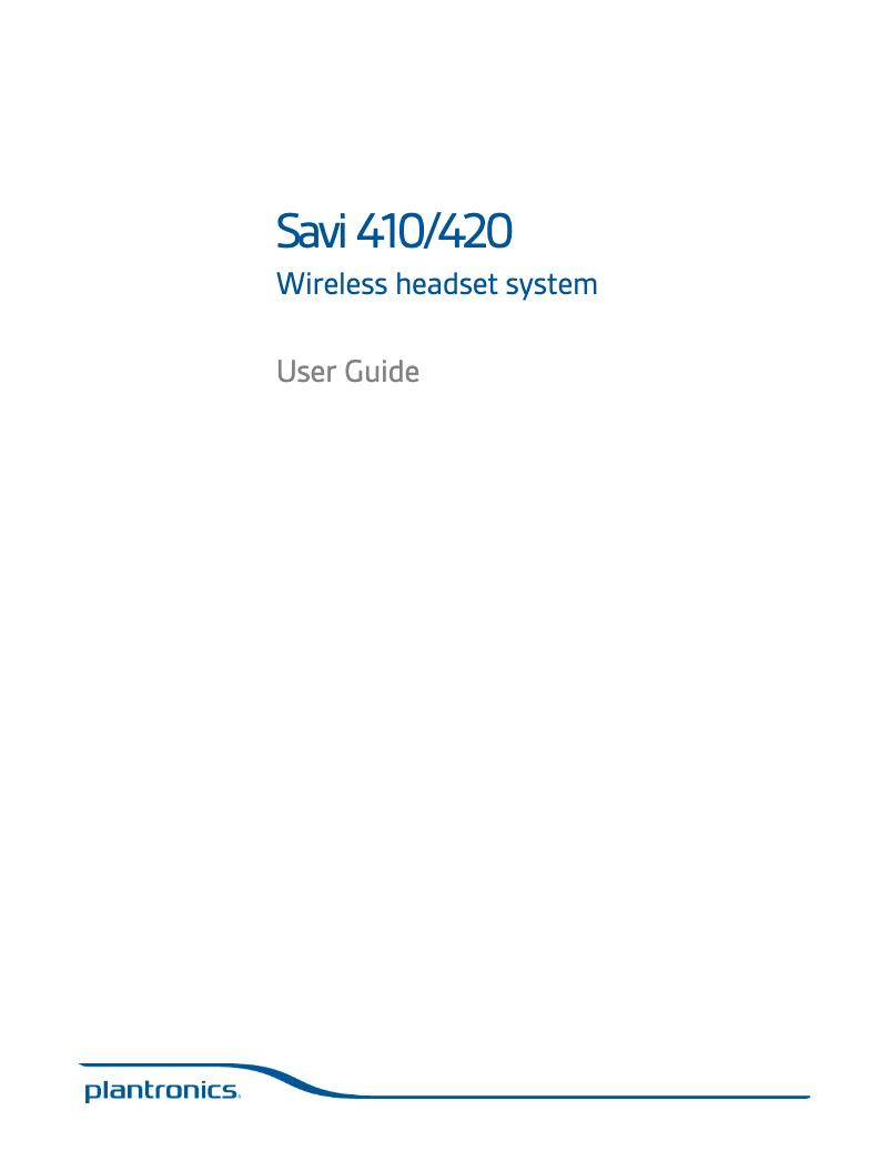 Imagen de la primera página del manual del dispositivo Savi W410