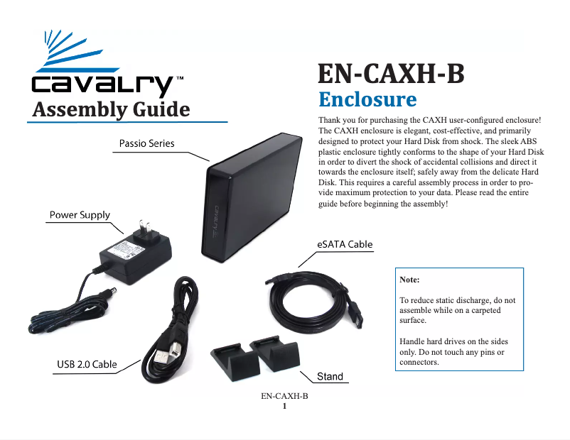 Page 1 de la notice Manuel utilisateur Cavalry CAXM