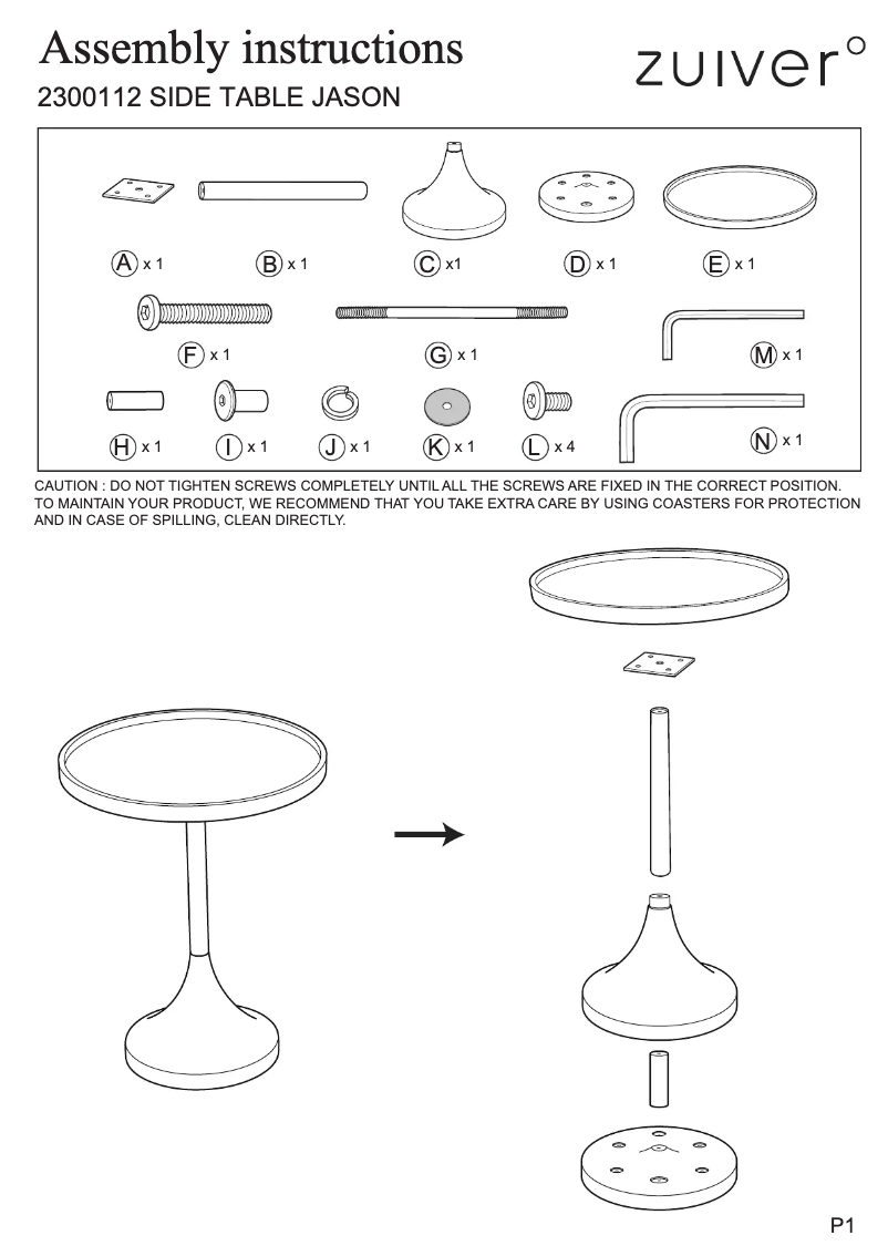 Page 1 de la notice Manuel utilisateur Zuiver Jason