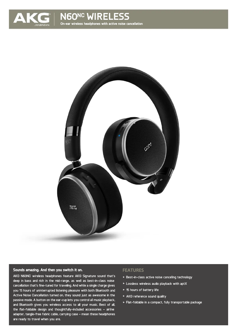Page n°1 - Fiche technique AKG N60NC Wireless