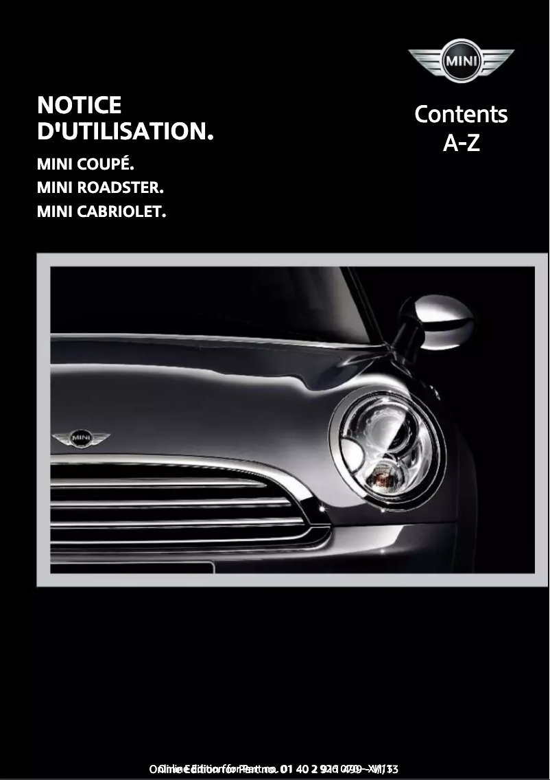 Image de la première page du manuel de l'appareil Convertible (2013)