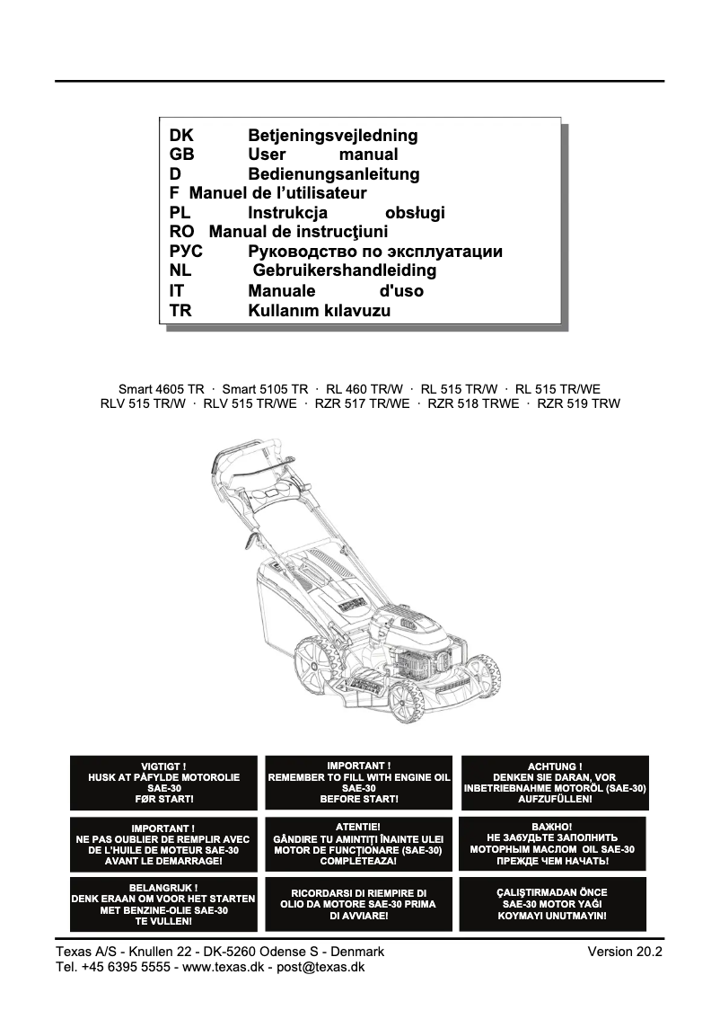 Image de la première page du manuel de l'appareil RL 515TR/WE