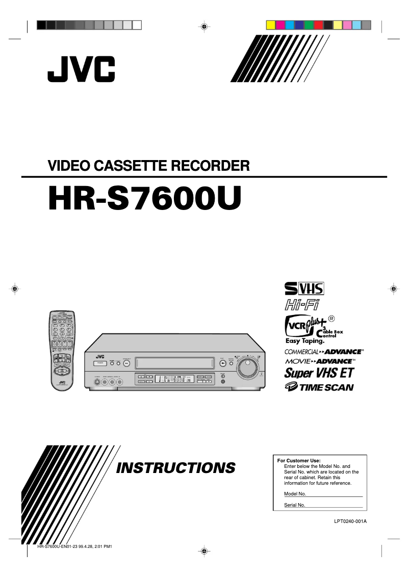 Page 1 de la notice Manuel utilisateur JVC HR-S7600U