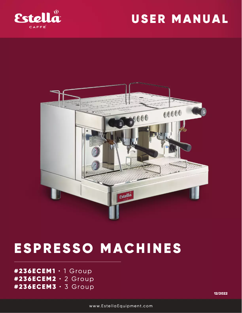 Page n°1 - Manuel utilisateur Estella Caffe ECEM2