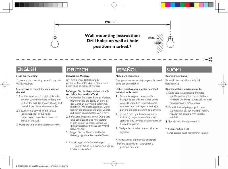 Page n°1 - Guide de démarrage rapide Philips DCB3270W