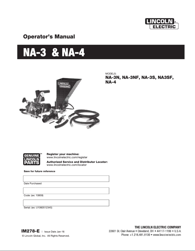 Image de la première page du manuel de l'appareil NA-4