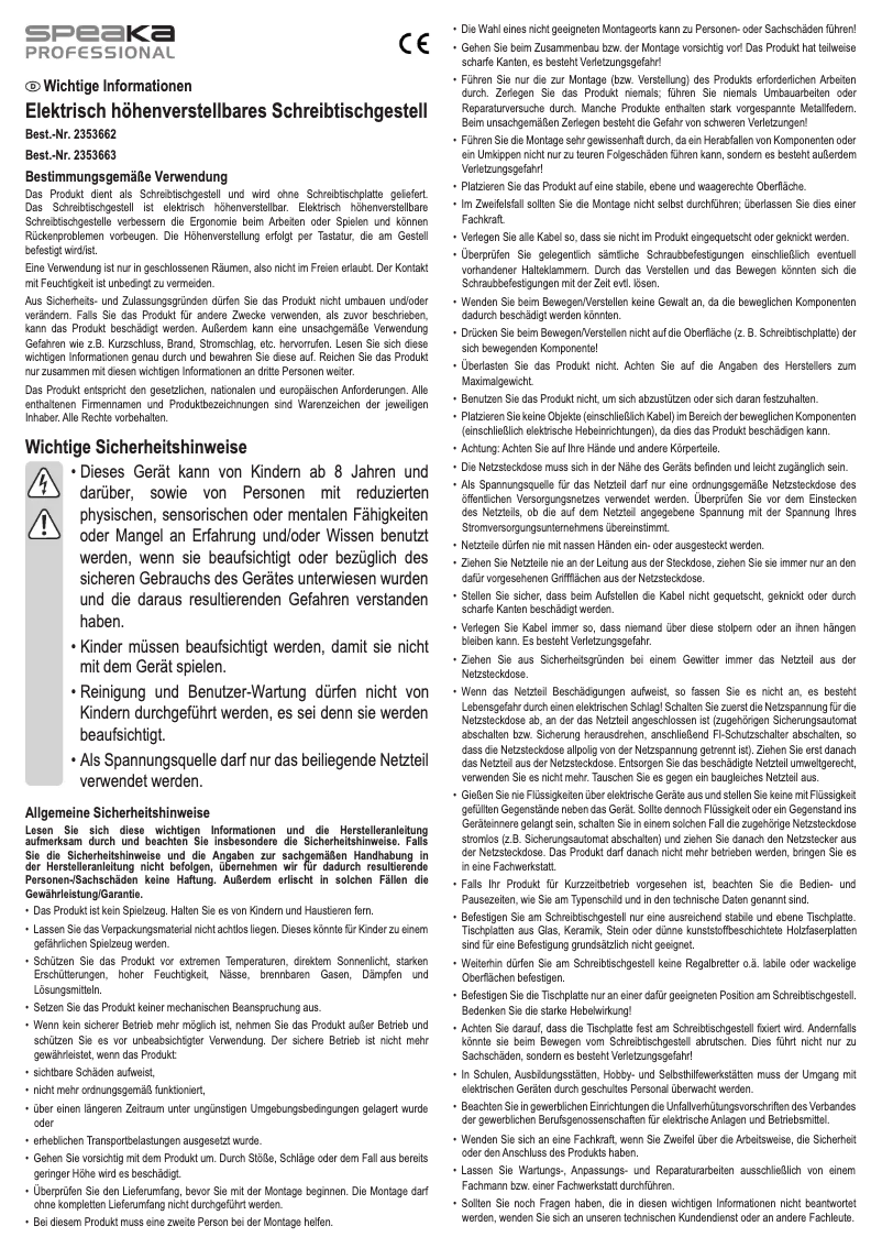 Page n°1 - Manuel utilisateur Speaka SP-SDF-510