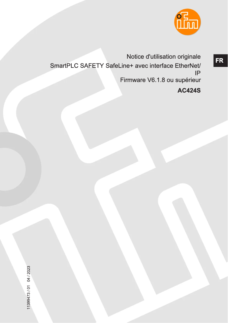 Image de la première page du manuel de l'appareil AC424S