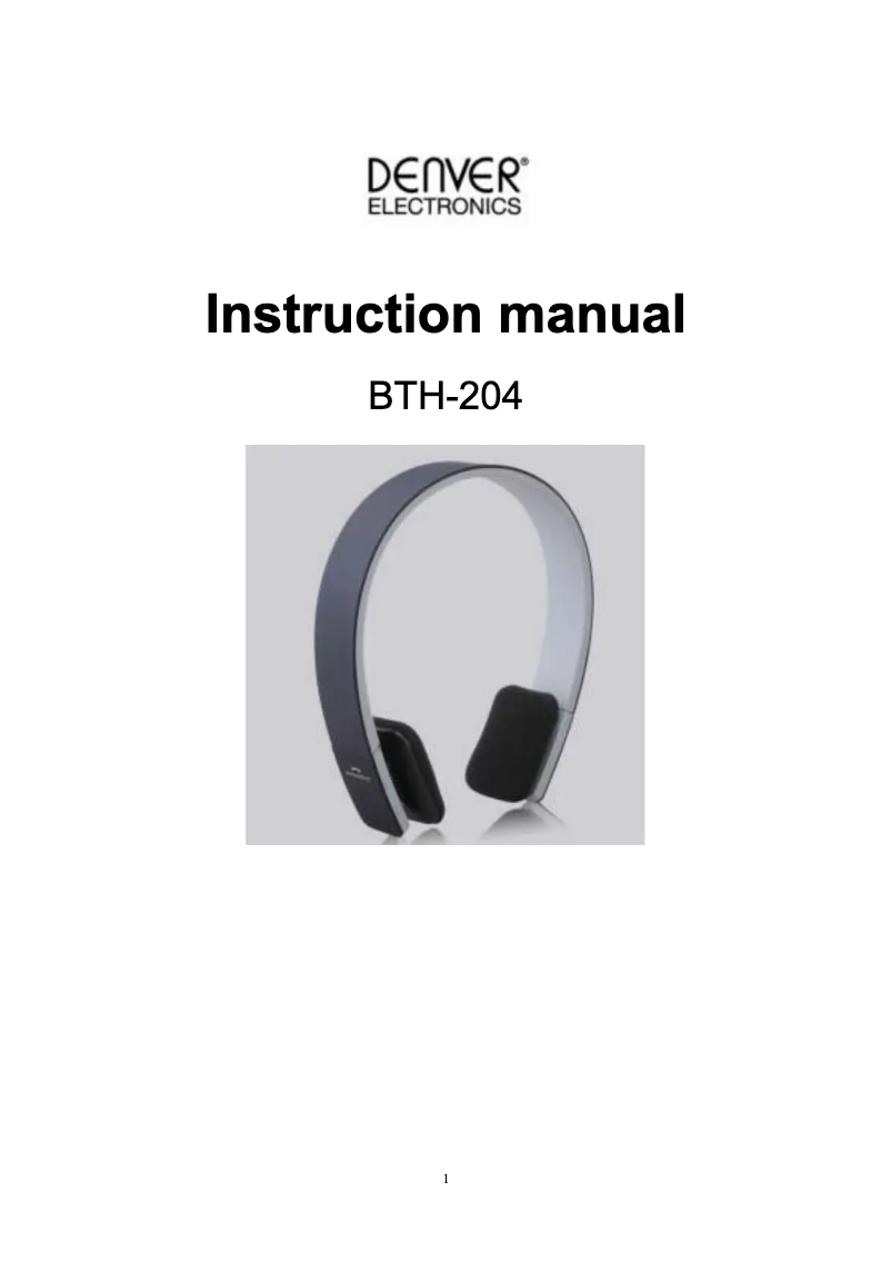 Image de la première page du manuel de l'appareil BTH-204