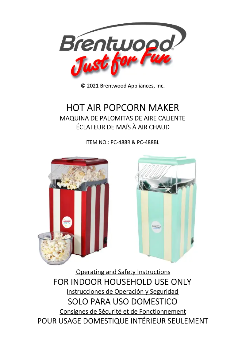 Page n°1 - Manuel utilisateur Brentwood PC-488BL