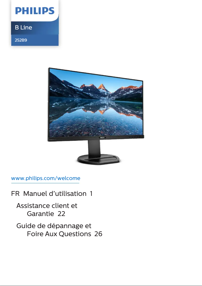 Page 1 de la notice Manuel utilisateur Philips B line 252B9