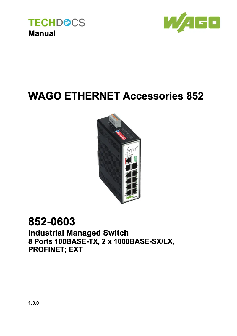 Image de la première page du manuel de l'appareil 852-603