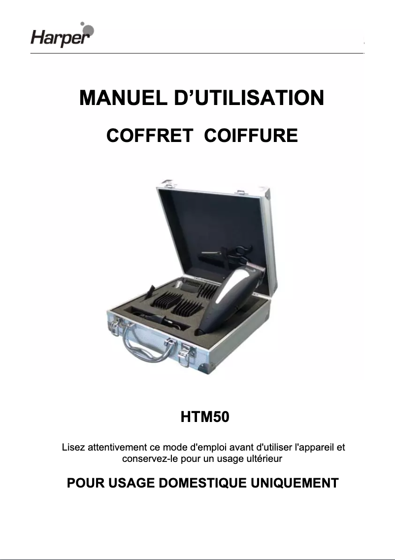 Page n°1 - Manuel utilisateur Harper HTM50