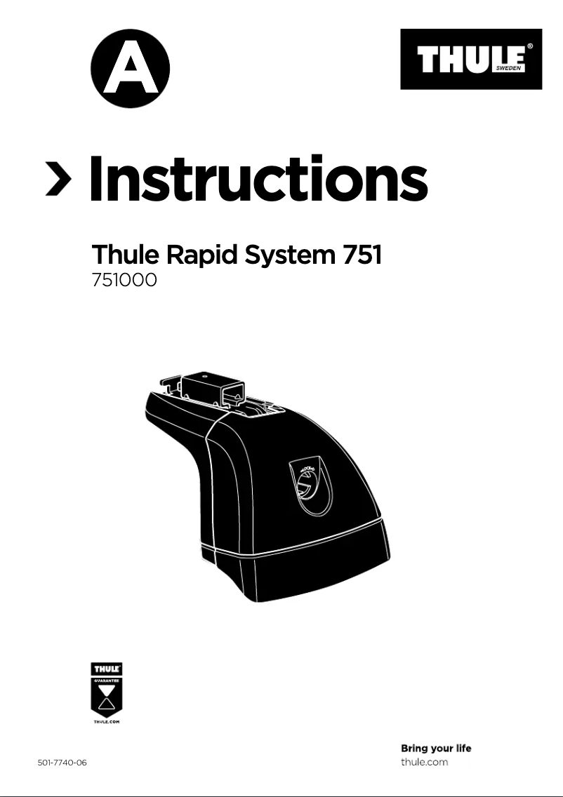 Page n°1 - Manuel utilisateur Thule Rapid System 7511