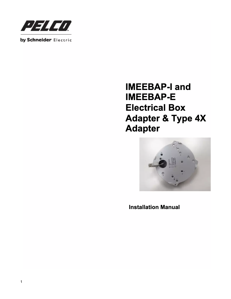 Page n°1 - Manuel utilisateur Pelco IMEEBAP-I