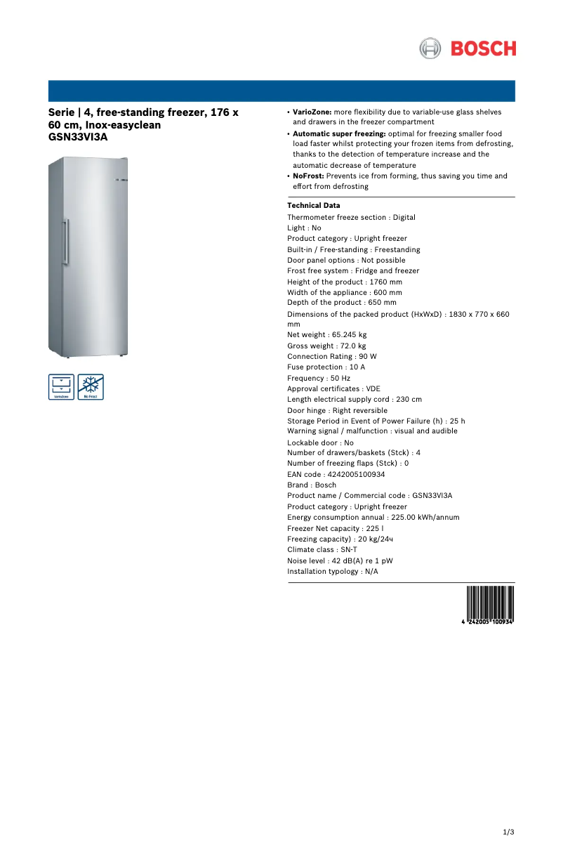 Imagen de la primera página del manual del dispositivo GSN33VI3A