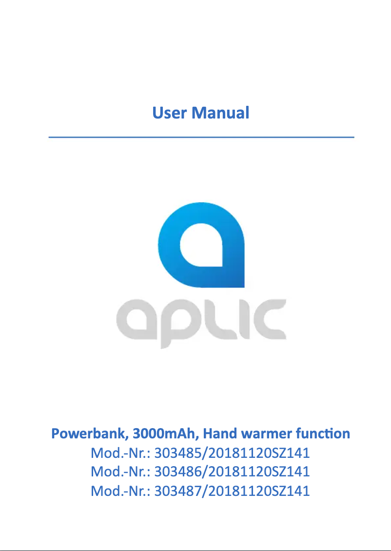 Page n°1 - Manuel utilisateur Aplic 303486