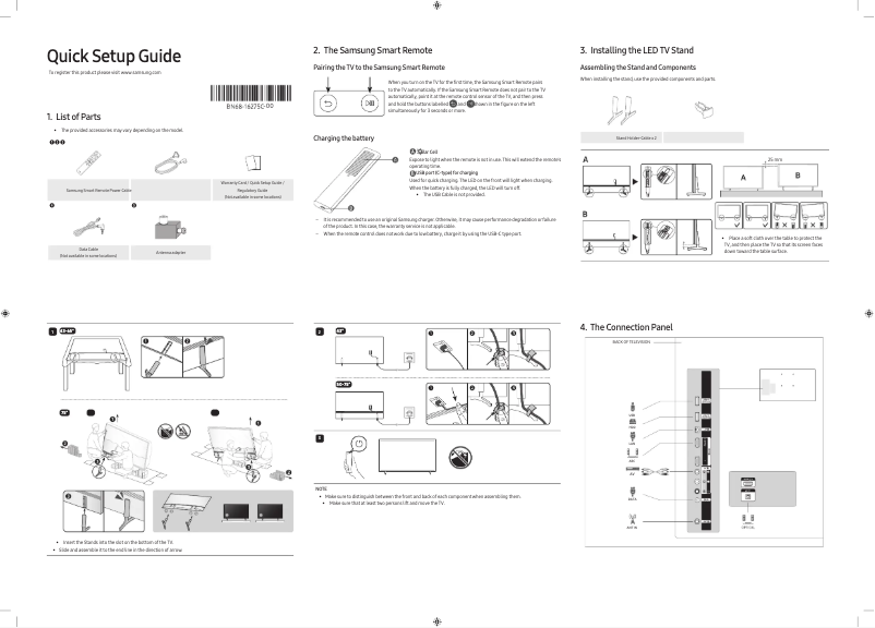 Page 1 de la notice Manuel utilisateur Samsung HG65BU800AJ