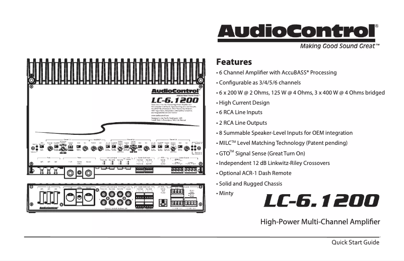 Página 1 del manual Manual de usuario AudioControl LC-6.1200