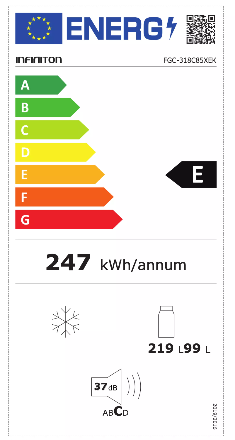 Page n°1 - Label énergétique Infiniton FGC-318C85XEK