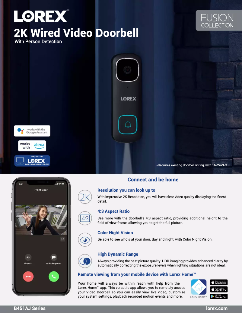 Página 1 del manual Ficha técnica Lorex B451AJD-EG