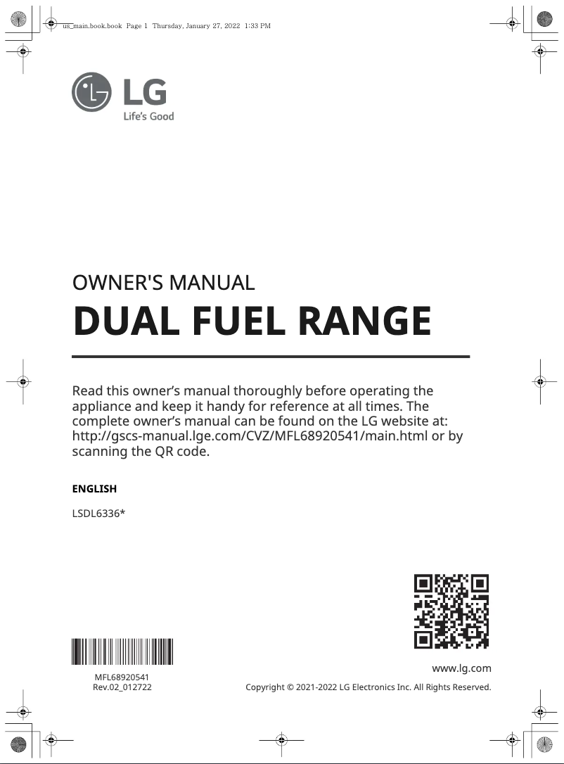 Image de la première page du manuel de l'appareil LSDL6336F