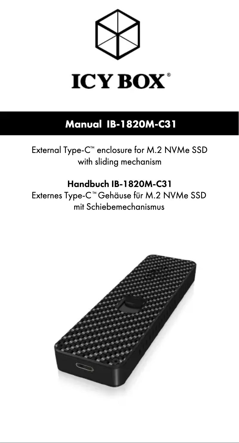 Page n°1 - Manuel utilisateur Icy Box IB-1820M-C31