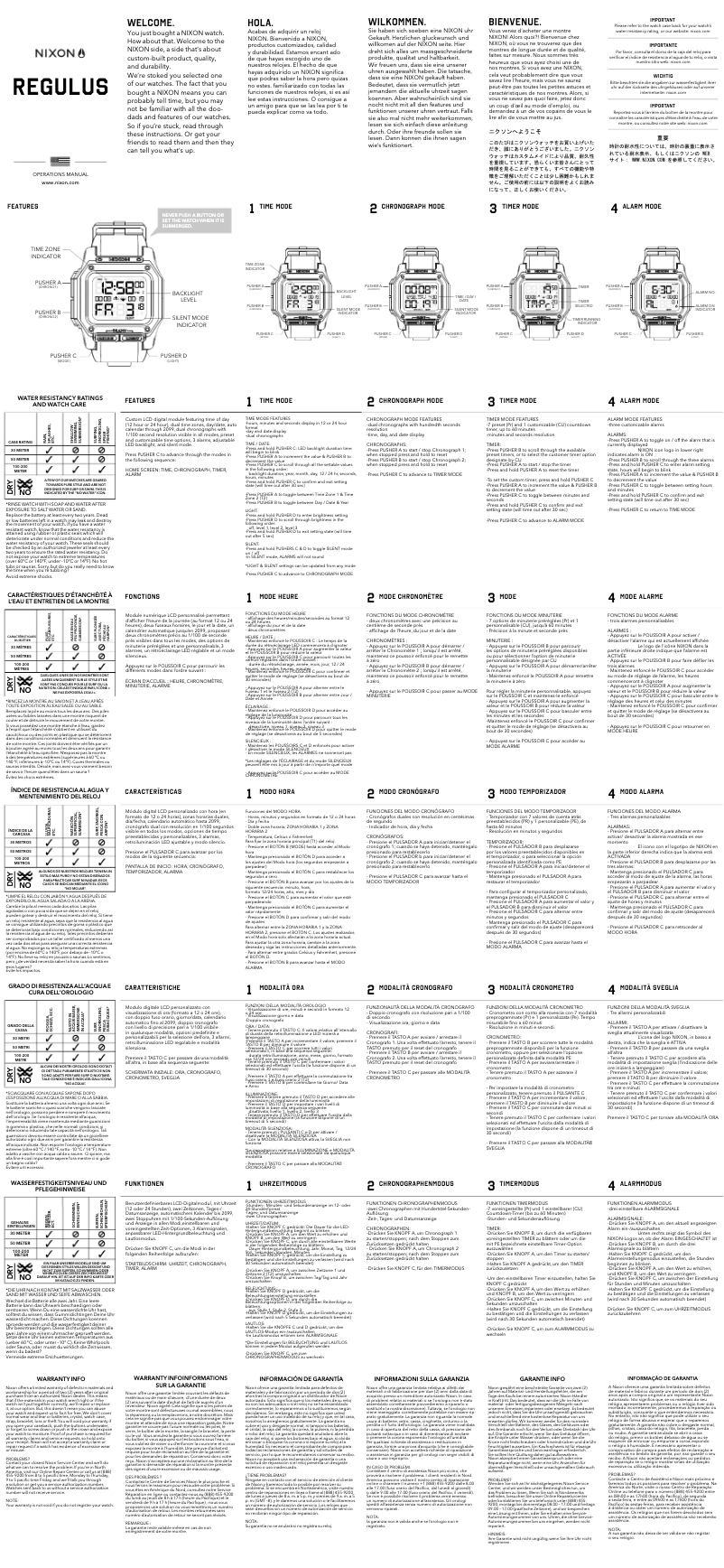 Página 1 del manual Manual de usuario Nixon Guerilla Tactics A1180-2711-00