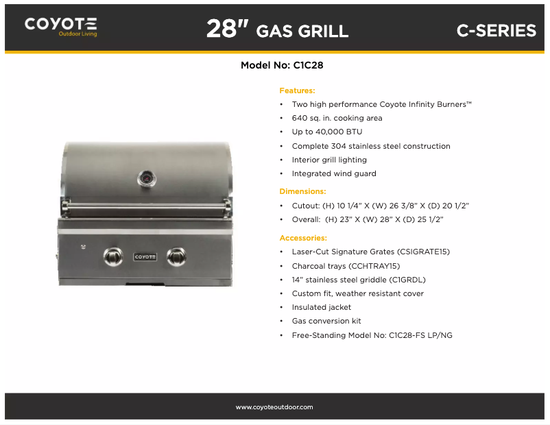 Image de la première page du manuel de l'appareil C1C28LP-FS