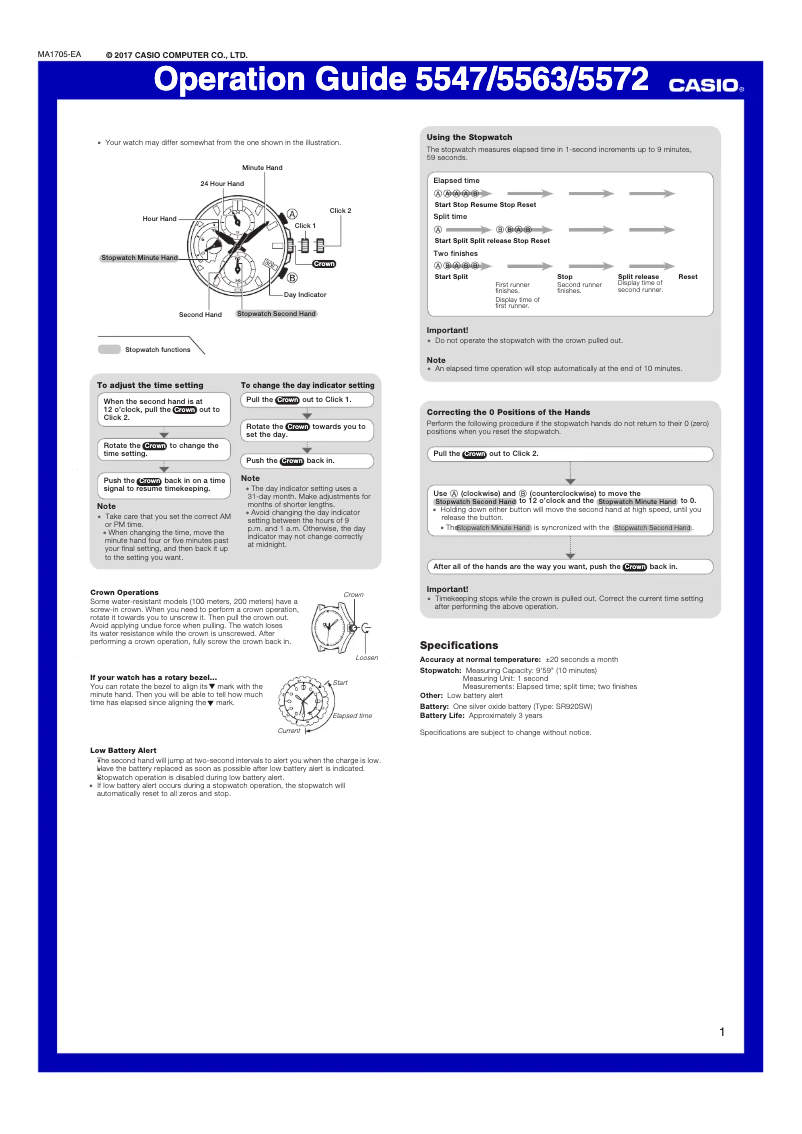 Image de la première page du manuel de l'appareil G-Shock Edifice EFR-559DB-1AVUEF