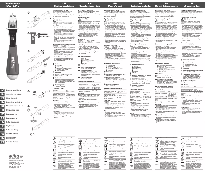 Page 1 de la notice Manuel utilisateur Wiha 43798